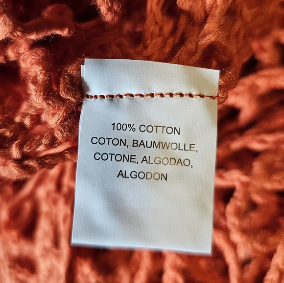 Blue Tassel Anthropologie Crochet Fringe Tank Tunic Coverup Dress, Tangerine, OS - Picture 10 of 11